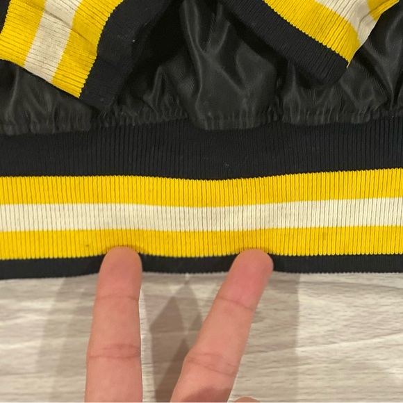Vintage 90s Starter Boston Bruins Satin Jacket Black NHL Hockey Mens Size Medium - Picture 8 of 11